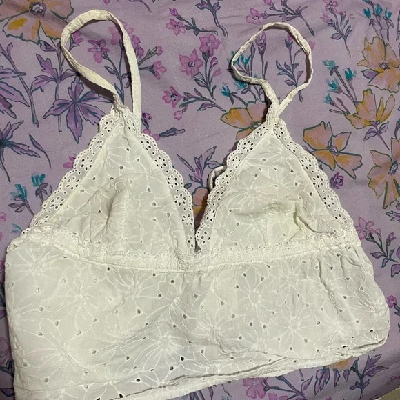 Anthropologie White Eyelet Lace Top - Picture 3 of 4